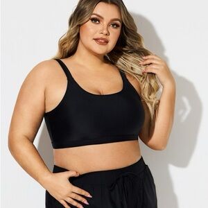 NWT Curve Plus Size XL Black Round Neck Bikini Top